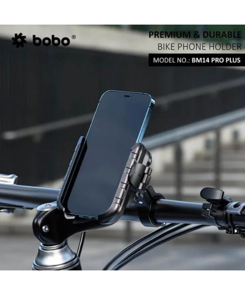 BOBO Quick Release with PRO PLUS Vibration Damper Enhanced BM4 PRO PLUS Bike Cycle Phone Holder Motorcycle Mobile Mount - Black - BM14 PRO PLUS