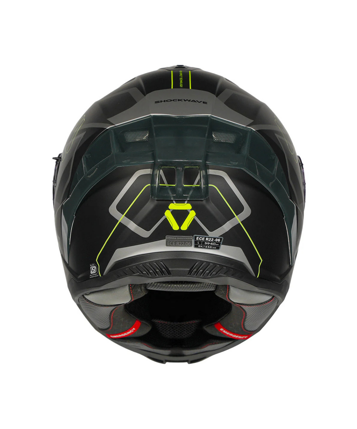 Korda Shockwave Flow Helmet - Matt Grey Fluorescent Yellow - Korda