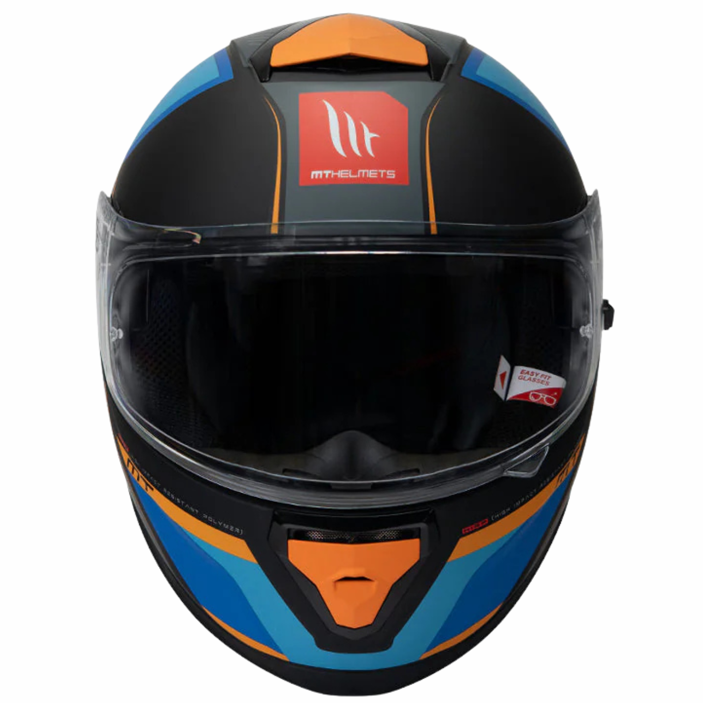 MT Thunder 3 SV Pro Nova B2 Helmet - Matt Grey Blue Orange