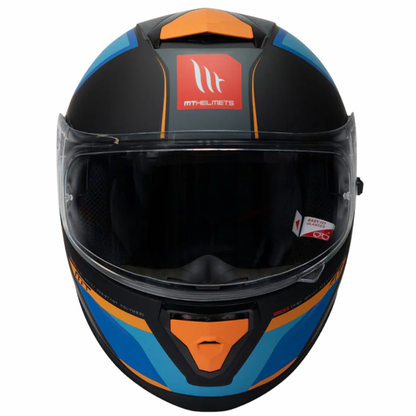 MT Thunder 3 SV Pro Nova B2 Helmet - Matt Grey Blue Orange