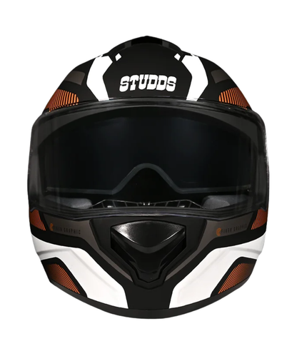 Studds Drifter D5 Fiker Decor Graphics Helmet - Matt Black Brown N11