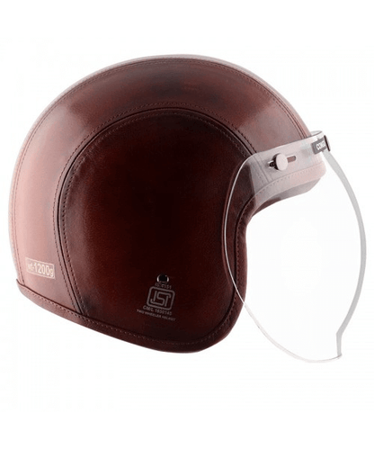 Axor Retro Jet Leather Congo Helmet - Coniac Dark