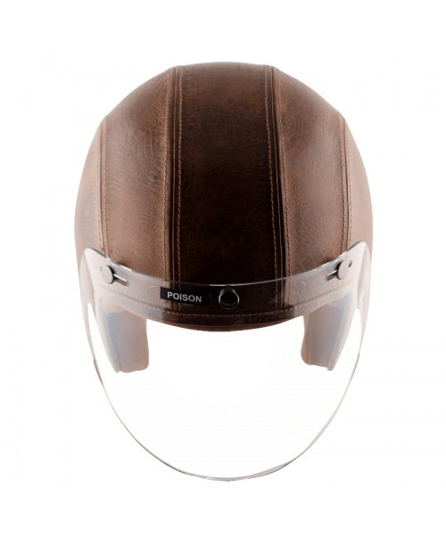 Axor Retro Jet Leather Poison Helmet - Coco Brown