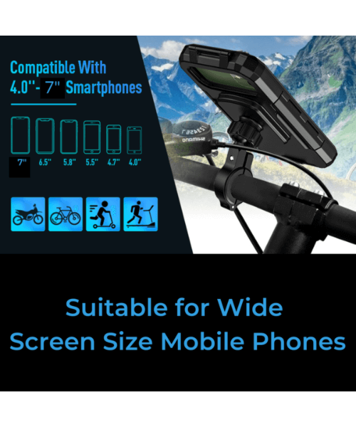 Yellowfin Fully Waterproof Handlebar Mobile Phone Holder without Charger - M18L-B1 Handlebar