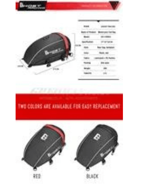 Ghost Racing Carbon Fiber Motorcycle Tank Bag Rear Seat Bag - Red