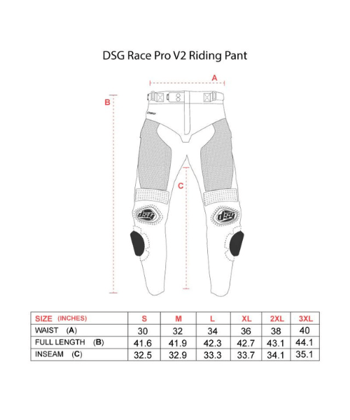 DSG Race Pro V2 Riding Pant - Black