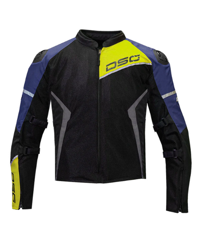 DSG Apex Air Flow Riding Jacket - Blue Grey Yellow Fluo