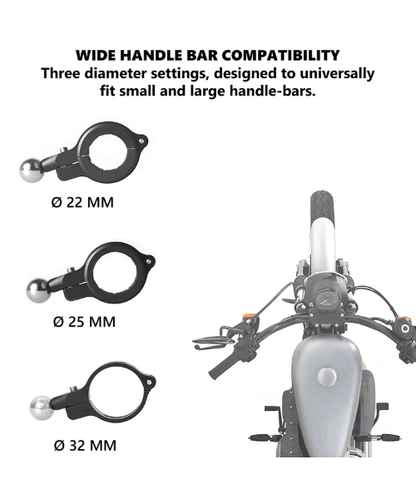 Yellowfin Claw-grip with Fast QC 3.0 Mobile Holder with charger for Bikes & Scooters - M6S Silver