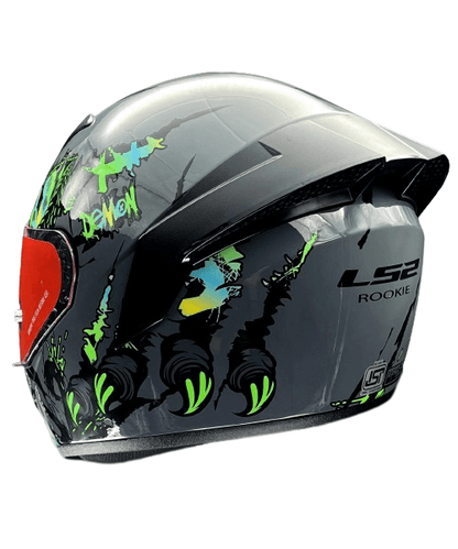 LS2 FF352 Rookie Demon Helmet - Dark Grey Green