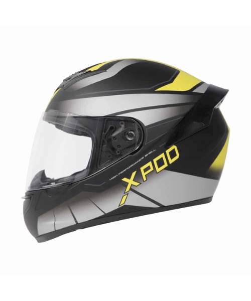 TVS XPOD Dual Tone Helmet - Yellow Grey