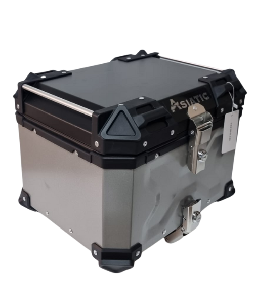 Asiatic Aluminium Top Box 45L with Backrest - Silver