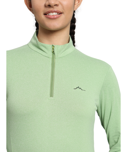 Reccy Women's Nomadic Full Sleeves T Shirt - Green Tea