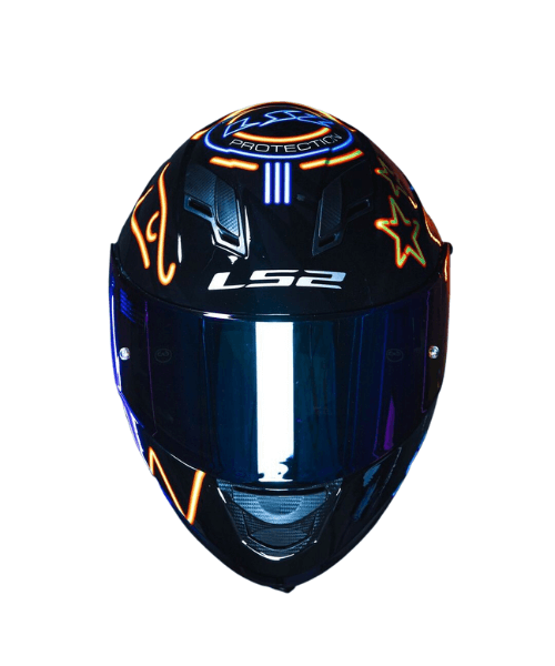 LS2 FF320 Stream Evo With Pinlock Helmet - Gloss Neon Black Blue Fluo Orange