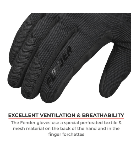 Viaterra Fender Daily Use Motorcycle Gloves - Black