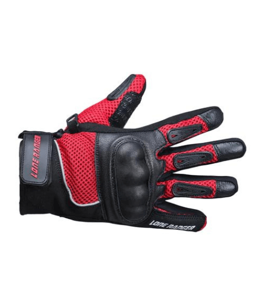 Lone Ranger AirX Biker Riding Gloves - Red Black