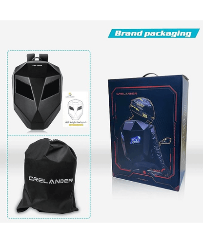 LED Backpack with Eyes - Motorcycle Helmet Bag with Display Screen