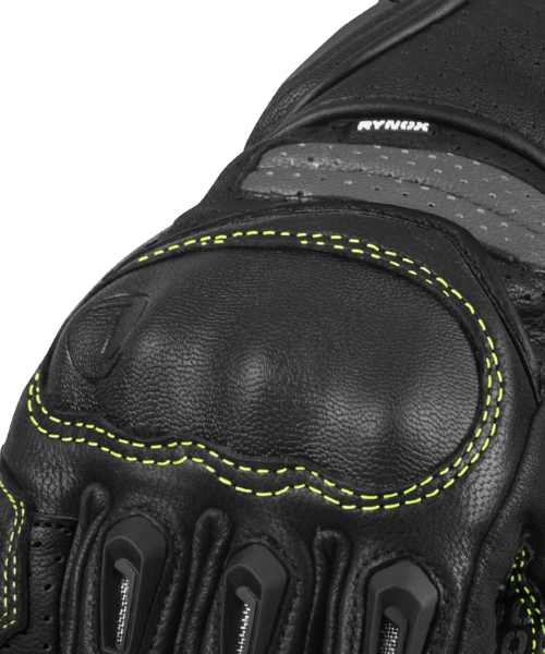 Rynox Storm Evo 3 Riding Gloves - Hi-Viz Green Black
