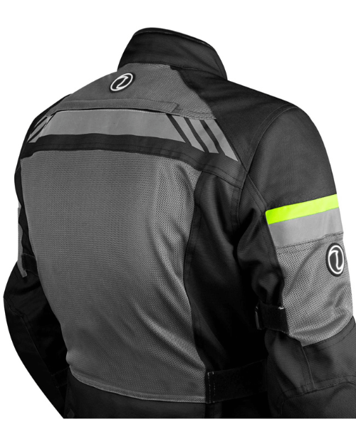 Rynox Stealth Air Pro Riding Jacket - Black Hiviz Green