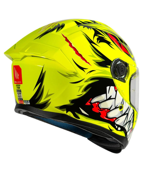 MT Hummer B Lycan Helmet - Gloss Fluorescent Yellow Orange