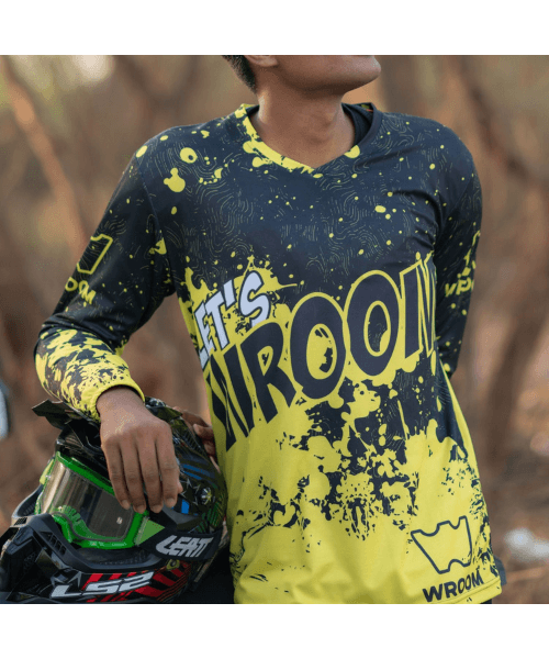 Wroom Dri Fit Jersey - Grey Hi Viz Yellow