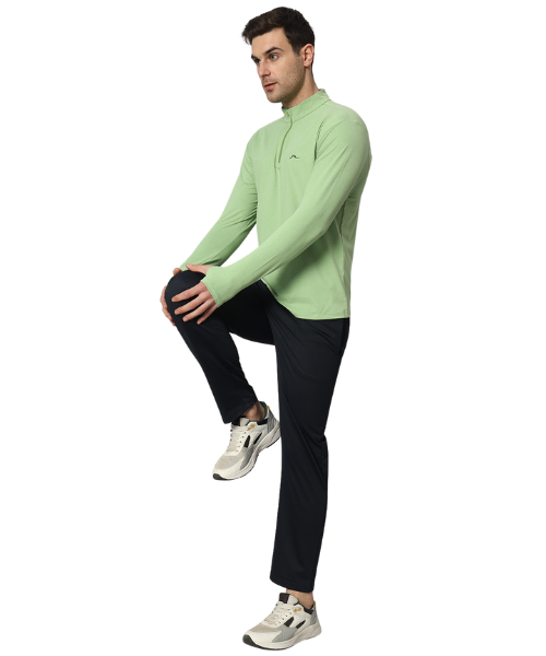 Reccy Men's Nomadic Full Sleeves T Shirt - Green Tea