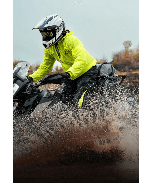 Rynox H2GO Pro 3 Rain Jacket - Hiviz Green