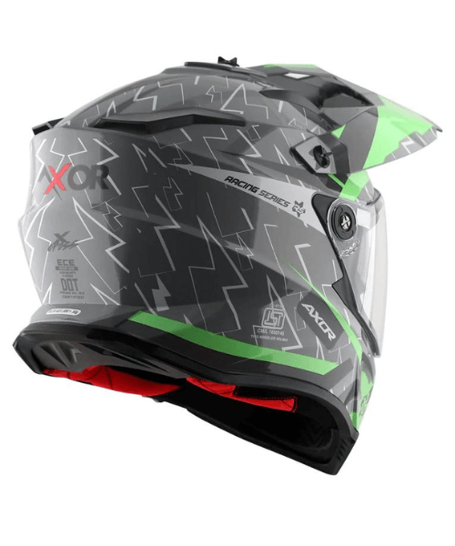 Axor X-Cross Flash Dual Visor Helmet - Cool Grey Green