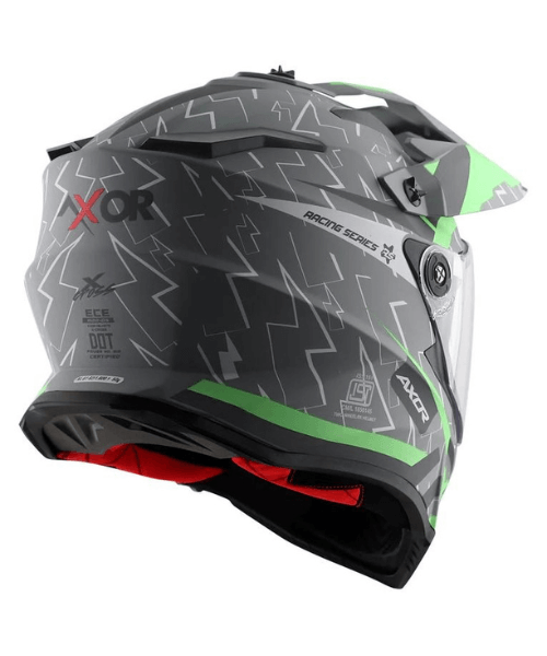 Axor X-Cross Flash Dual Visor Helmet - Dull Cool Grey Green