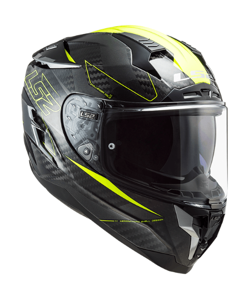 LS2 FF327 Challenger CT2 Fold Gloss Hi-Viz Helmet - Yellow