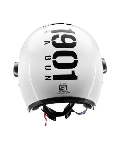 Royal Enfield MLG Copter Face Long Visior Helmet - Gloss White