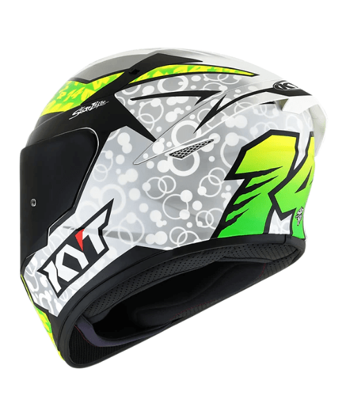 KYT TT-Course Tony Arbolino Replica Helmet - Gloss Green Grey