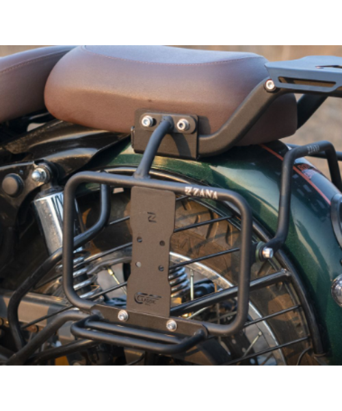 Zana Saddle Stays Mild Steel With Exhaust Sheild With Jerry Can Mounting For Classic 350 Reborn - Texture Matt Black