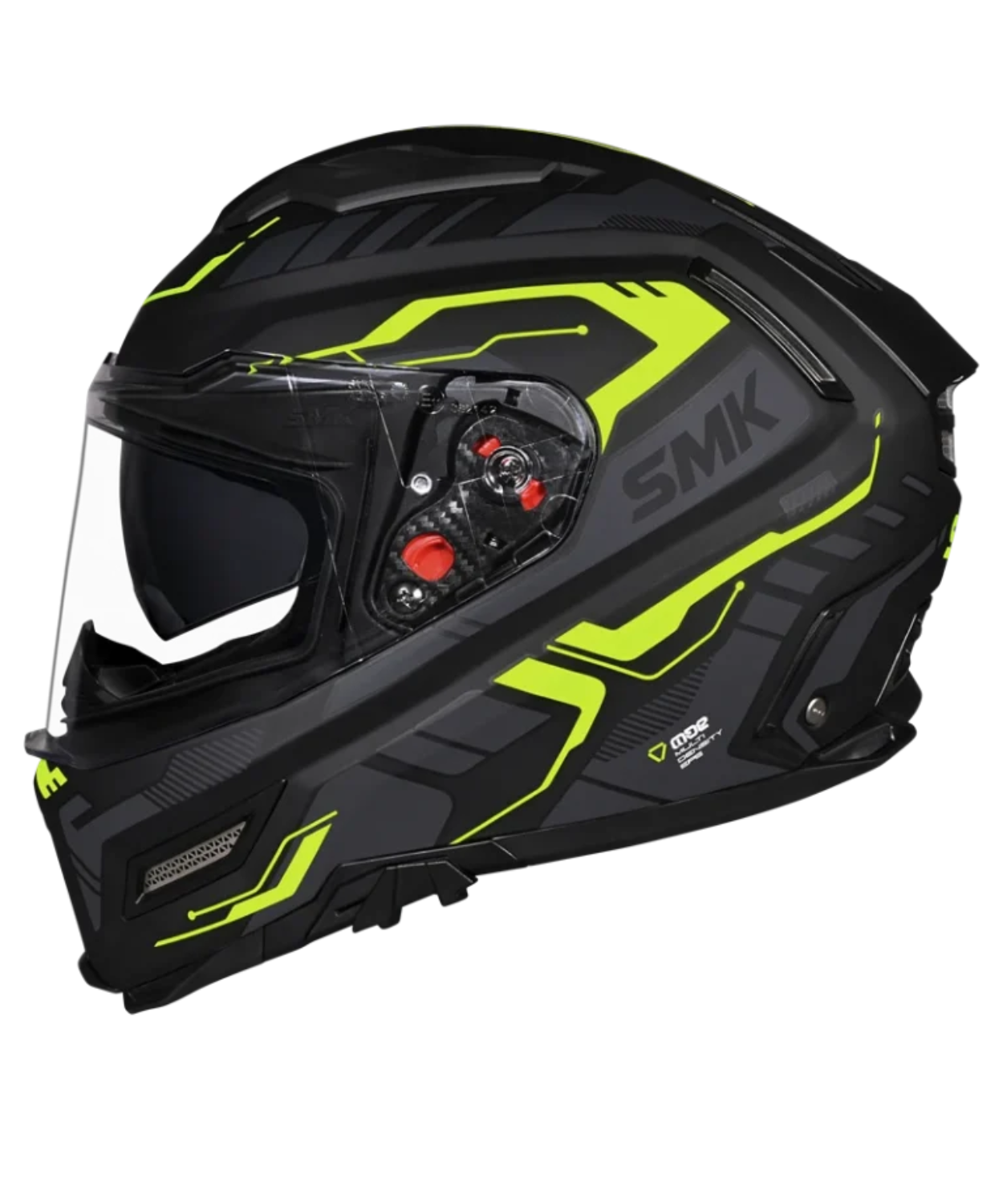 SMK Agnar Tektron GRPS MA264 Full Face Helmet - Matt Black Yellow
