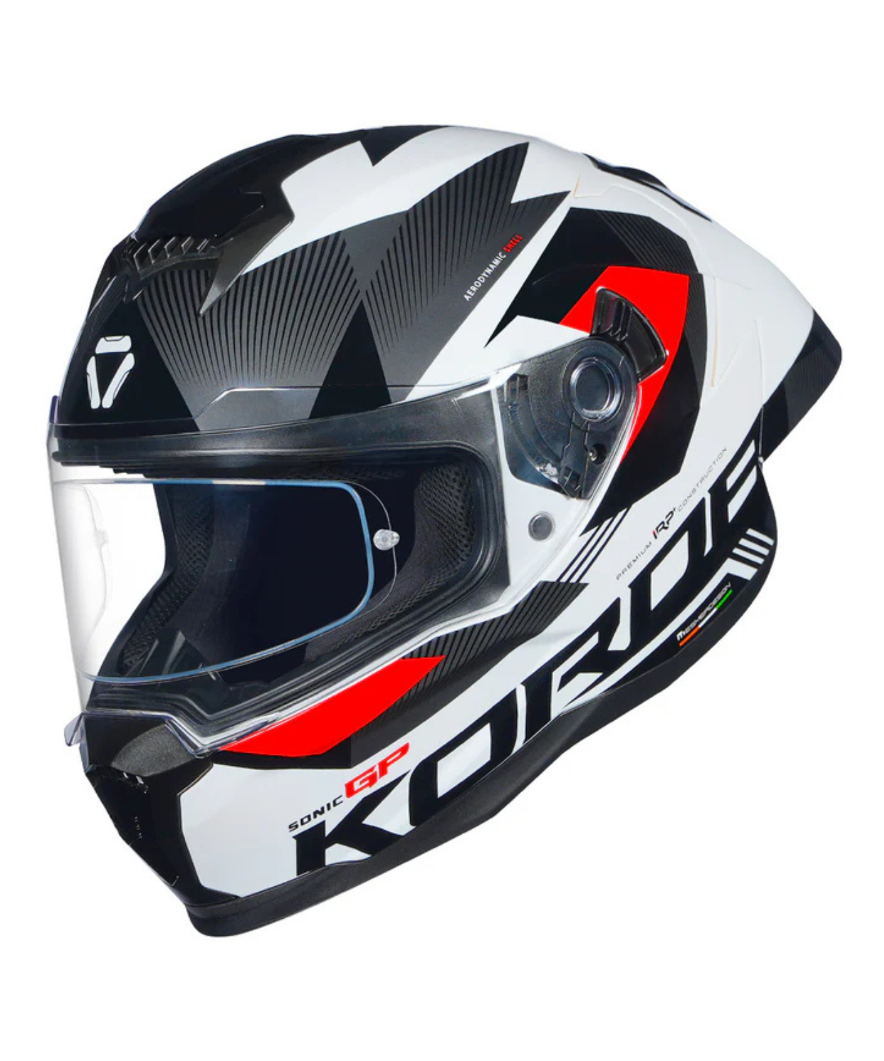 Korda Sonic GP Brave Helmet - Gloss White Red