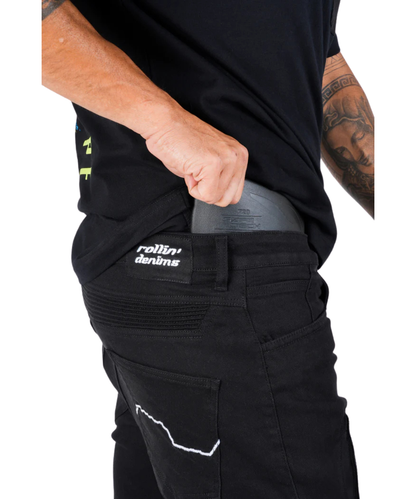 Rollin Denims Genesis 2.0 CORE-X Riding Jeans with Armour - Jet Black