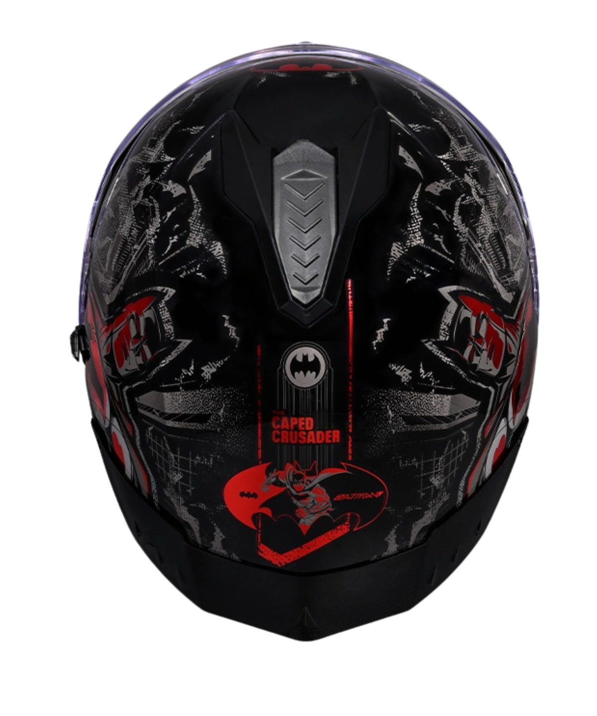 Studds Drifter Batman Edition Graphics Metallic Foil Helmet - Gloss Black Red Grey N4 - Studds