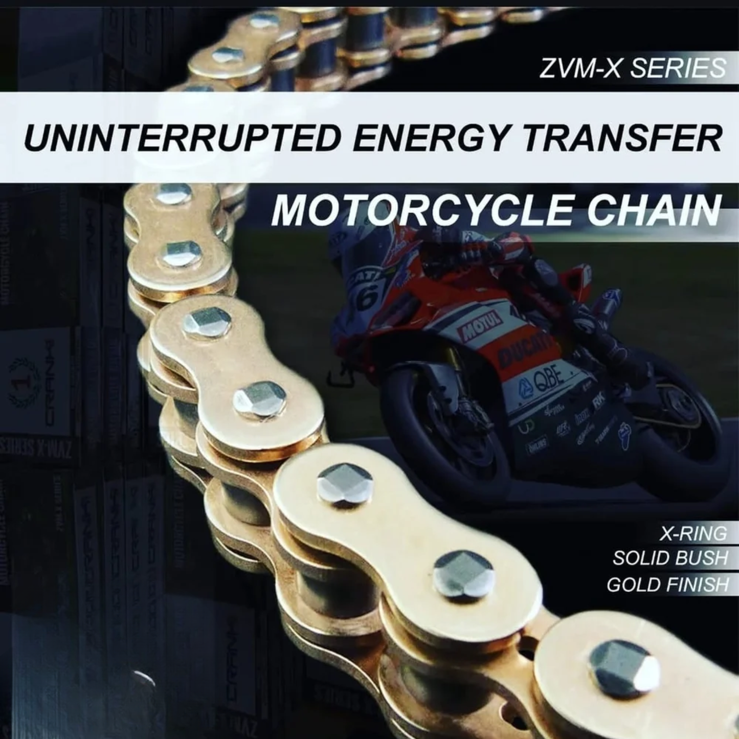 Crank1 Kawasaki Z800 (2013-2018) 520 Pitch ZVM-X 114L Chain - Gold