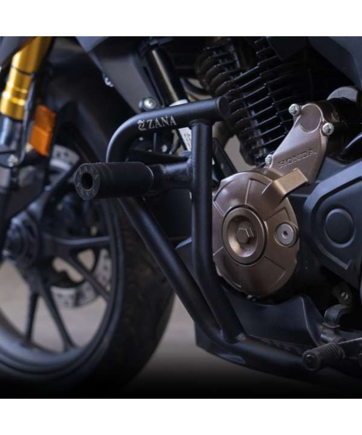 Zana Crash Guard with Slider Texture Matt Black Honda CB300F - ZI-8273