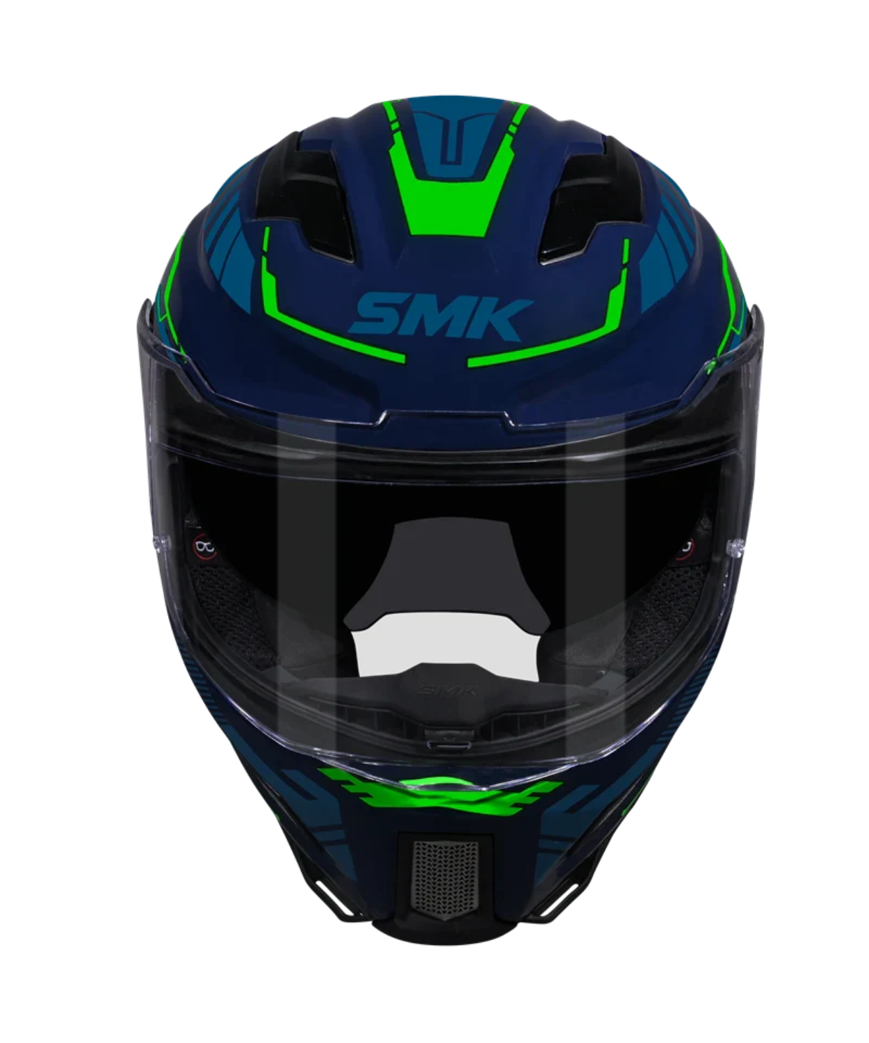 SMK Agnar Tektron GRPS MA558 Full Face Helmet - Matt Blue Green
