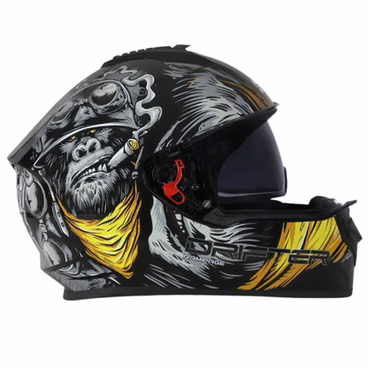 Studds Drifter D3 Rampage Decor Graphics Helmet - Matt Black Yellow N5