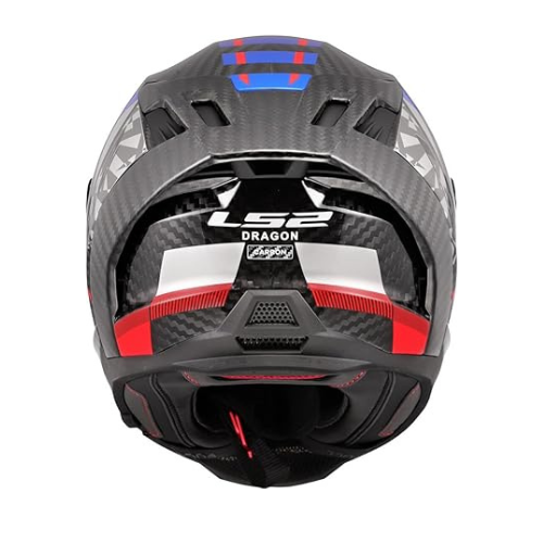 LS2 FF807 Dragon Carbon Trax  Helmet - Blue Red