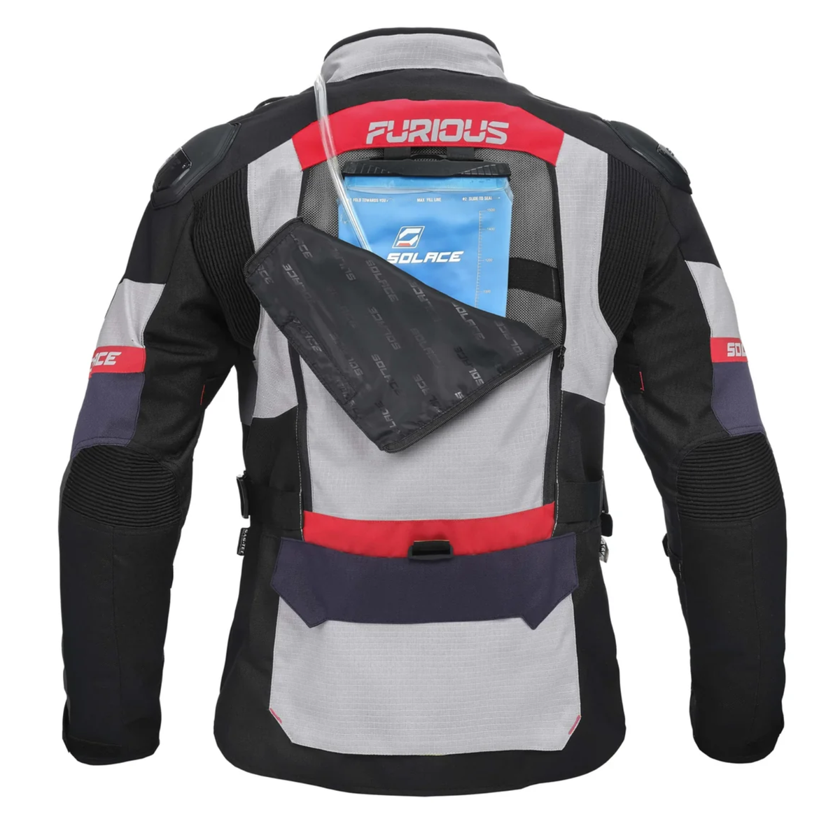 Solace Furious V4.0 Touring Jacket - Grey Black Red