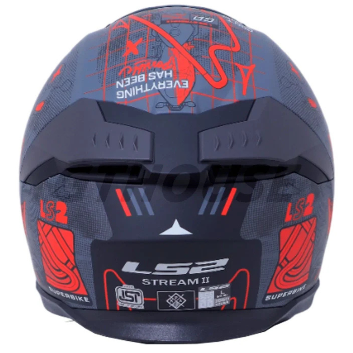 LS2 FF320 Stream II GP Full Face Helmet - Matt Grey Red - LS2