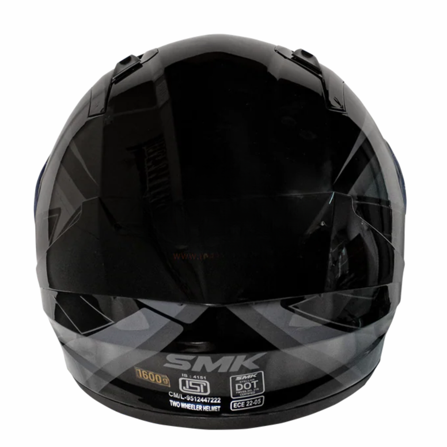 SMK Stellar Stage GL262 Gloss Black Grey Helmet