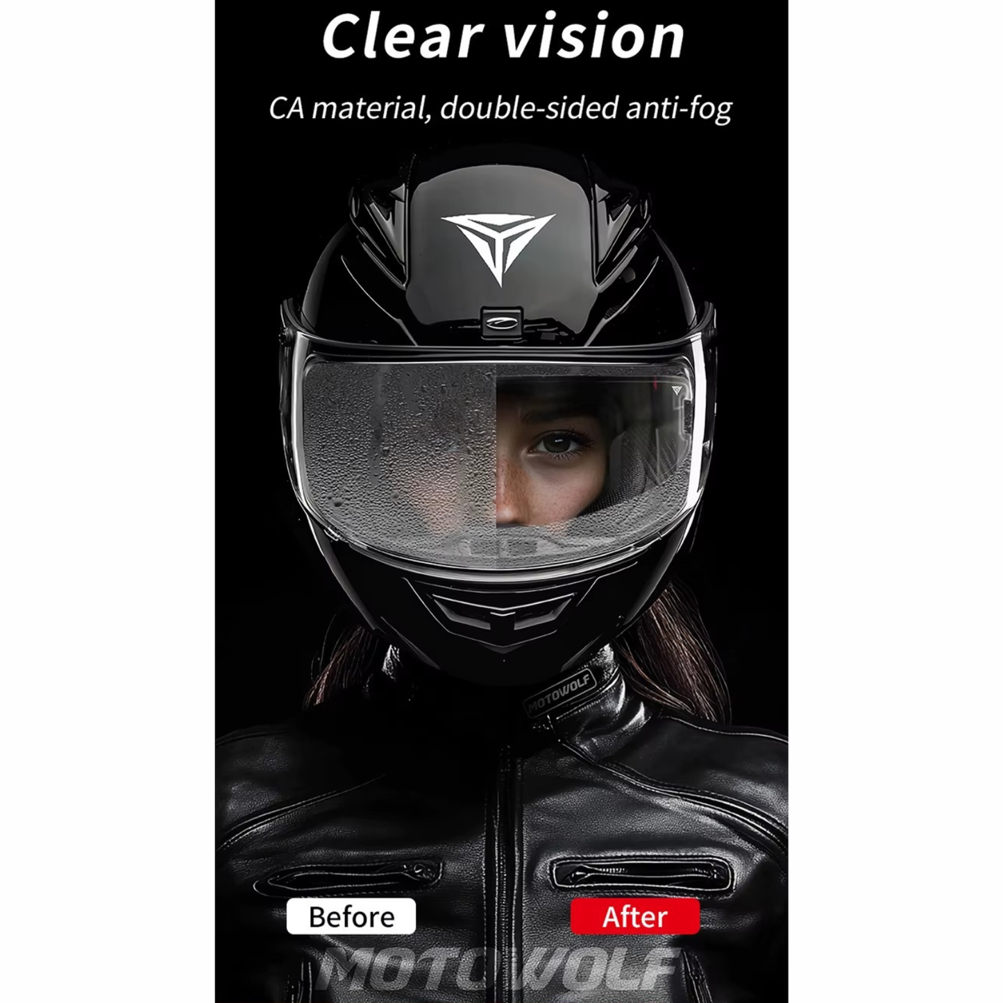 Motowolf Helmet Visor Anti-Fog P1 Sticker