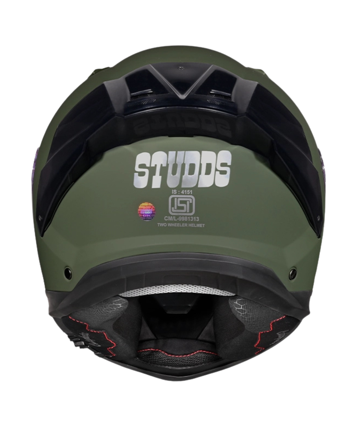 Studds Helios Solid Helmet - Matt Military Green - Studds
