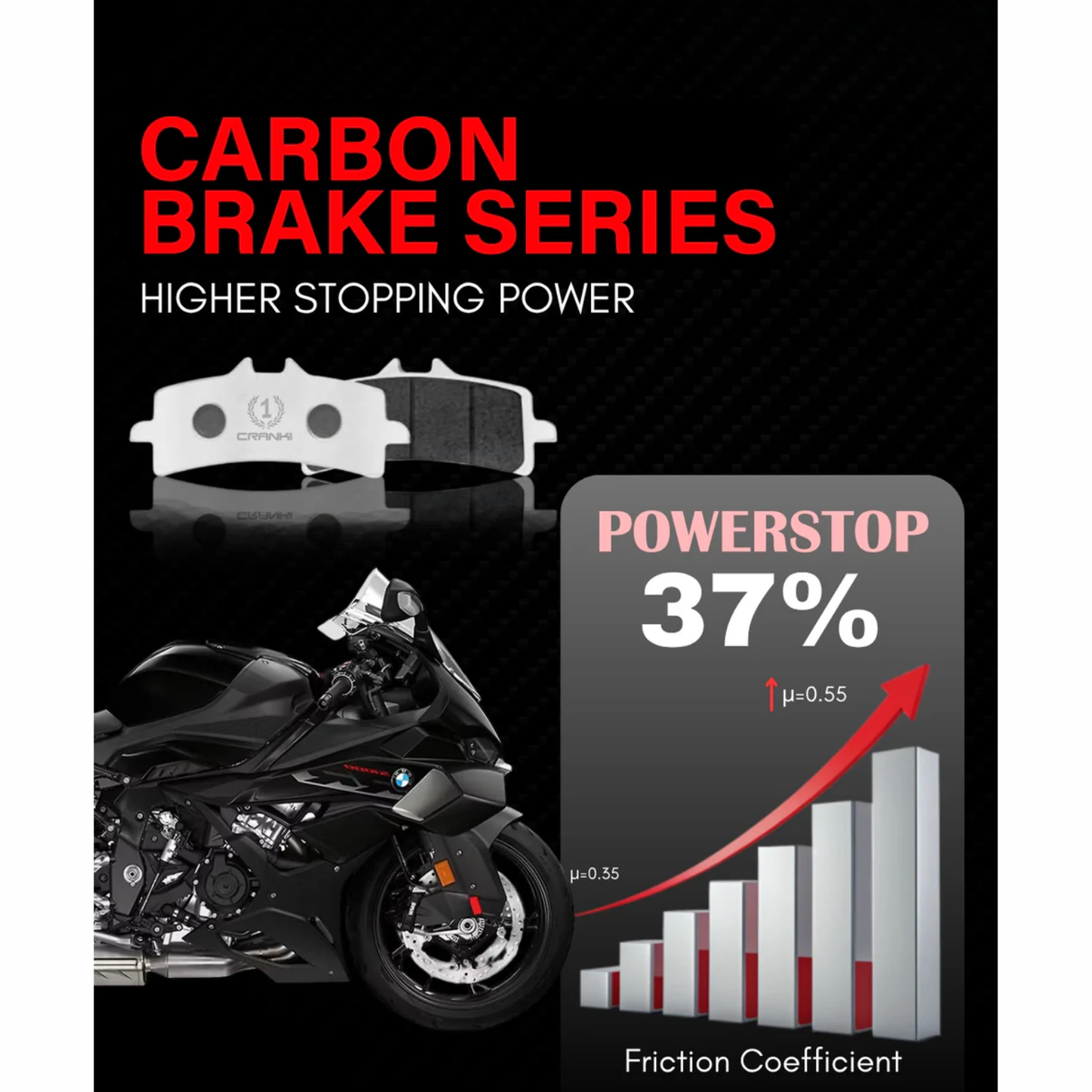 Crank1 Carbon Brake Pads for BMW G 310 RR