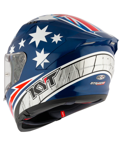 KYT Striker 2V Brock Parkes Replica Helmet - Gloss Blue White