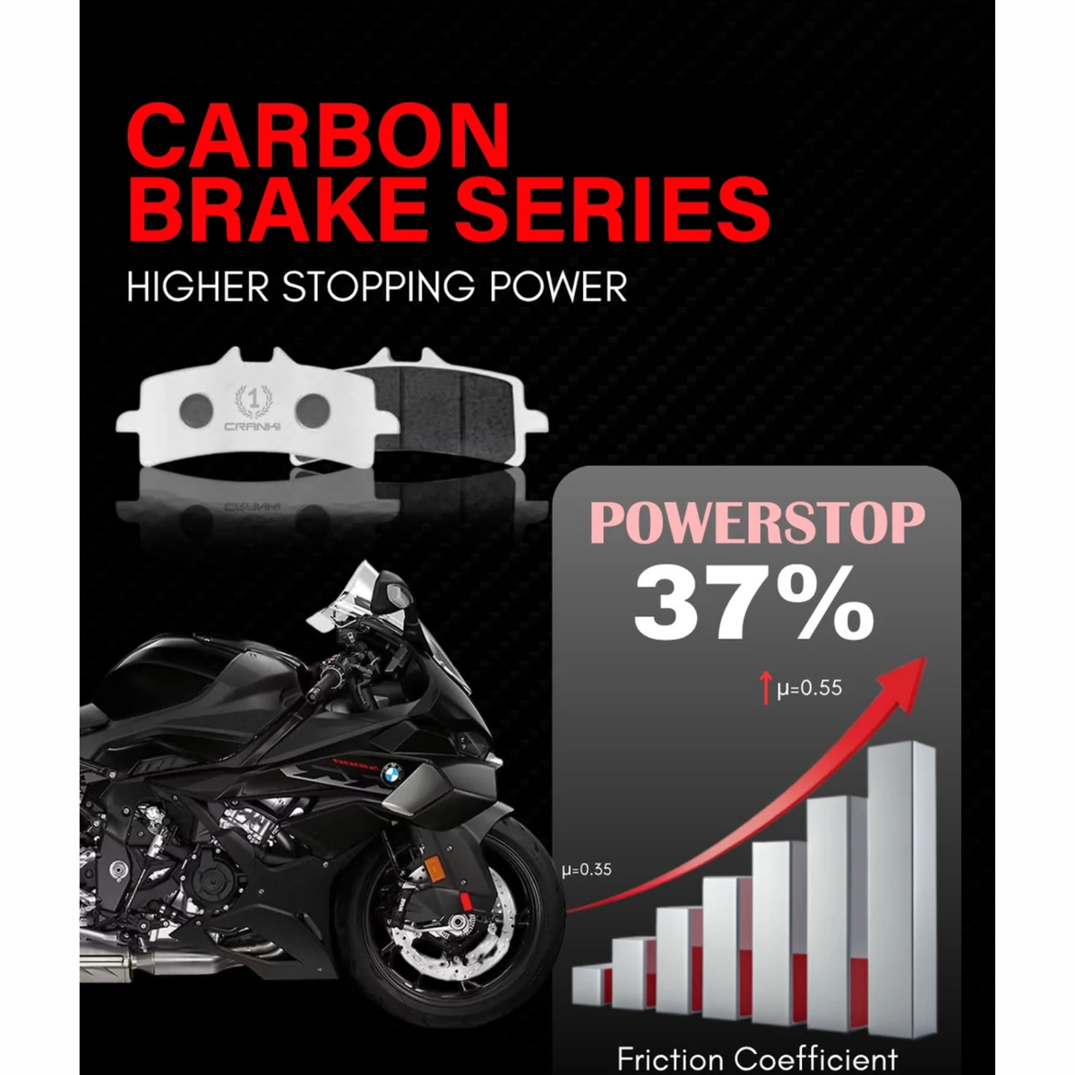 Crank1 Royal Enfield Continental GT 535 (2013-2018) Carbon Brake Pads