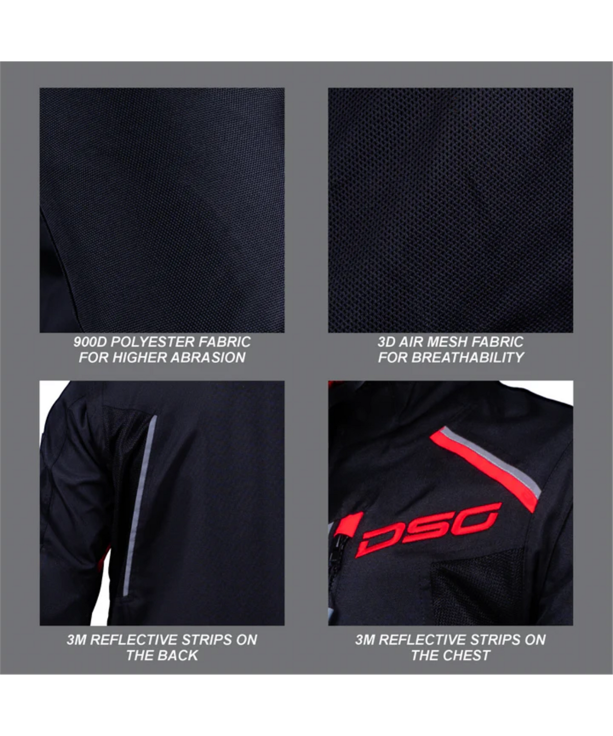 DSG Adv Riding Jacket - Black Red - DSG